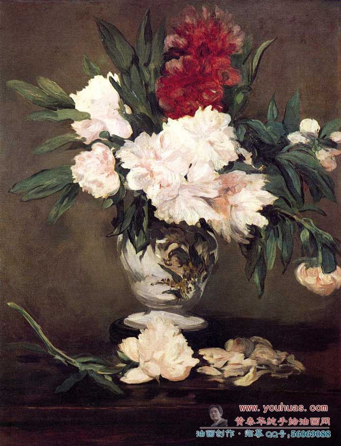 »ͻƷ:СϵĵƿVase of Peonies on a Small Pedestal